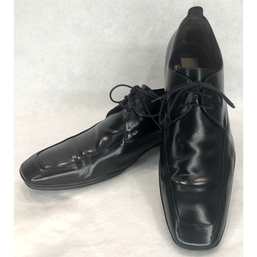 Mens Black Leather Natha Studio Size 13 Oxford Square Toe Dress Shoes